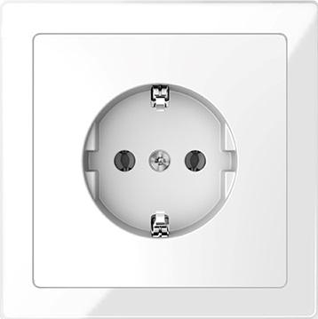 Merten D-Life socket outlet (crystal white frame, lotus white insert)